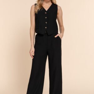 PANTALÓN LARGO RECTO EFECTO LINO